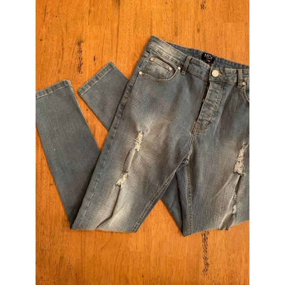 Boohoo MAN Light Distressed Men's Skinny - Picture 4 of 4